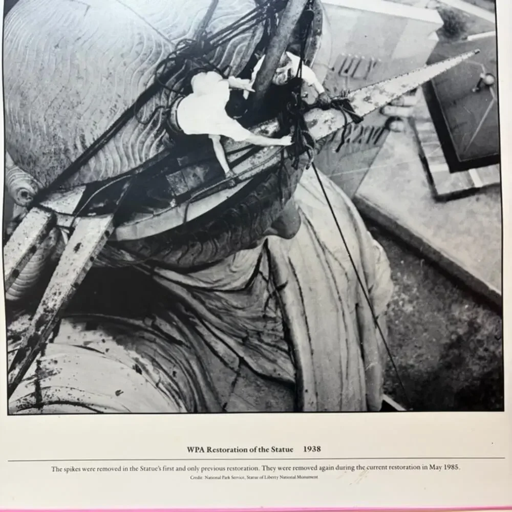 1938 WPA Statue of Liberty Restoration Historical Photo Poster - 20